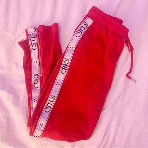 Red Joggers Crooks and Castles